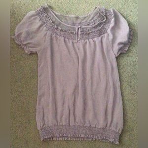 Express Grey Short Sleeve Blouse